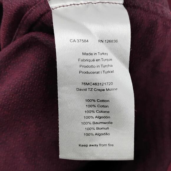 J Lindeberg 1/2 Zip David Crepe Moline Pullover Golf Shirt Maroon Red Medium - Picture 7 of 7